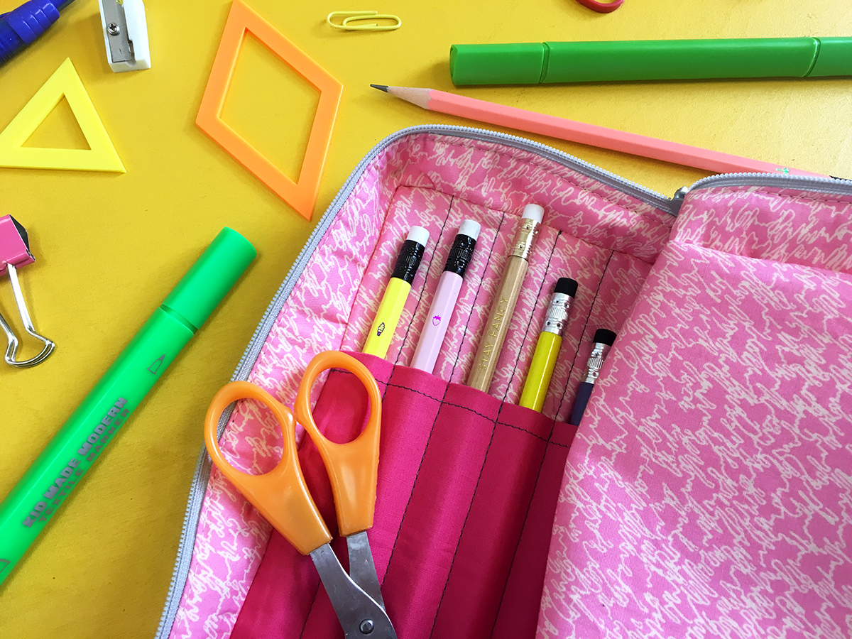 Sewing up a sharp-looking pencil case for back-to-school - QUILTsocial