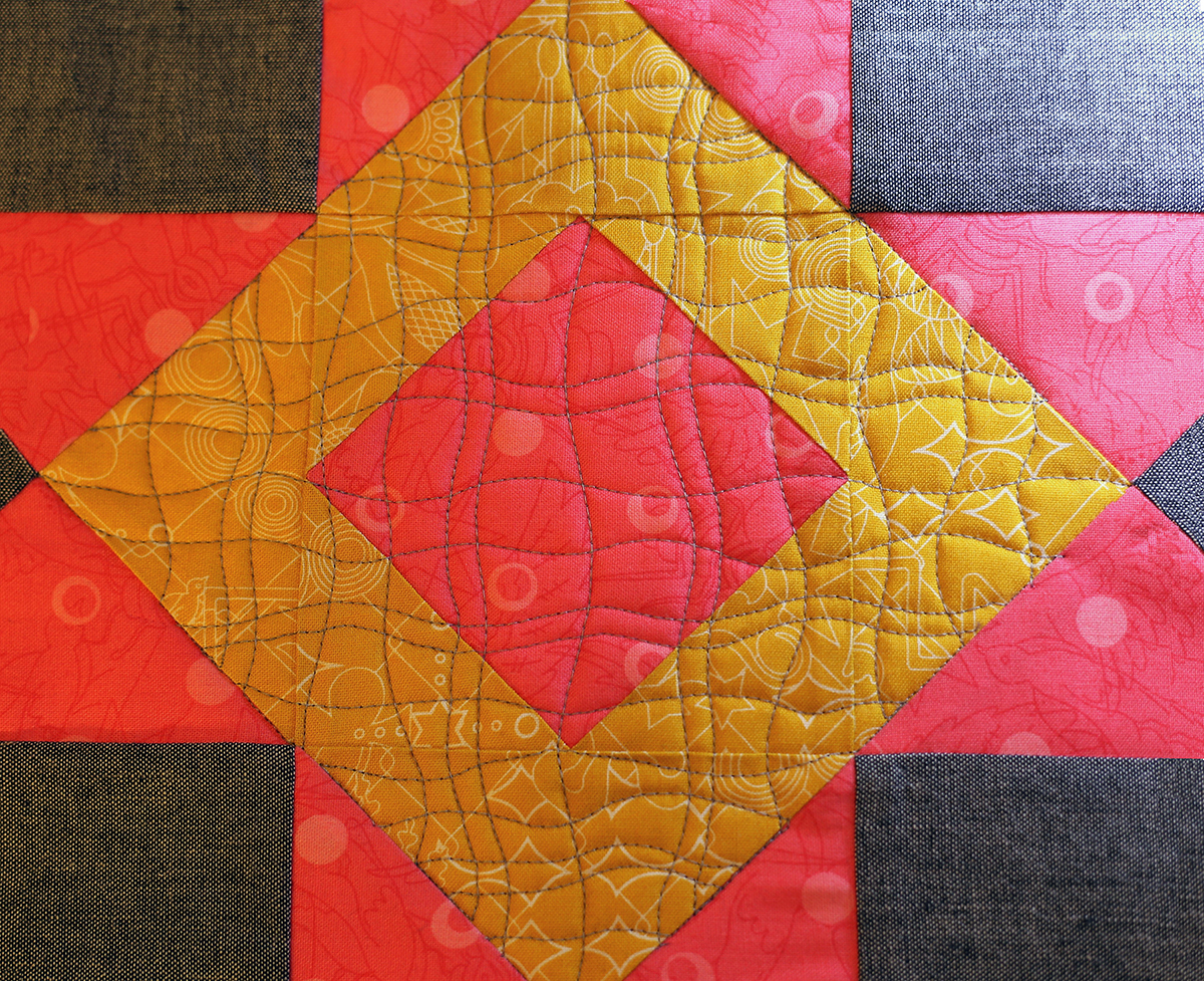 quilting the grey areas of the block