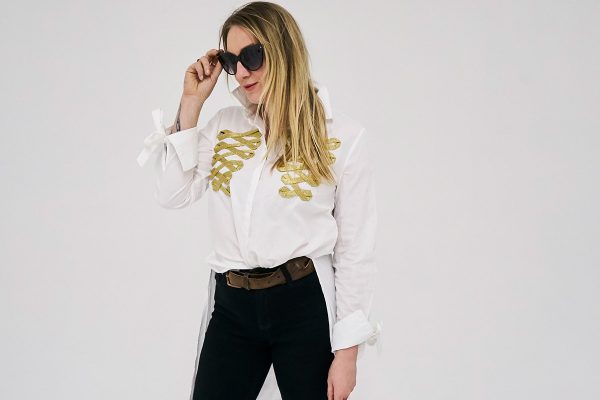 Embellished shirt with ornate rope 