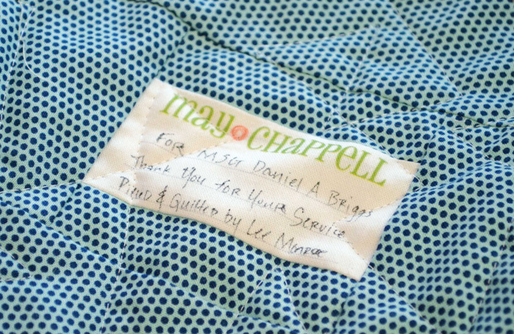 1 Large Embroidered 6 x 5 inch Fabric Label Personalized Quilt Label Sew On Quilt Label Personalized 