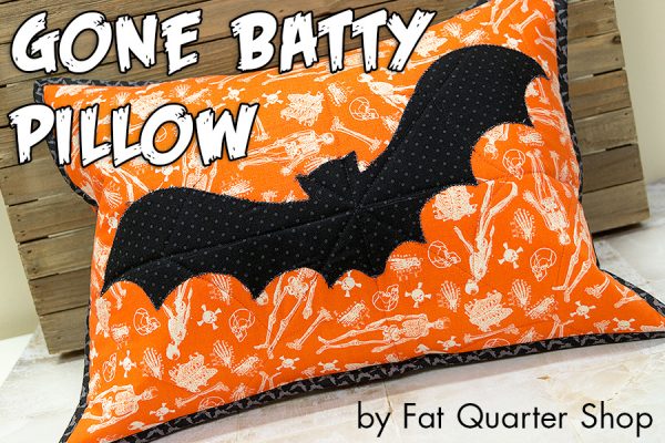 Gone Batty pillow by Fat Quarter Shop