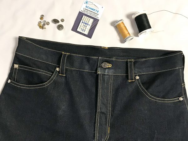 Materials to Sew Jeans with a 3-Thread Overlock + Chain Stitch Tutorial 1200 x 800 BERNINA WeAllSew Blog - Erica Bunker DIY Style 