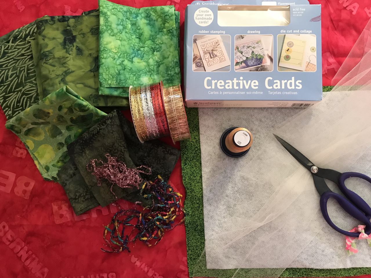 Stitched Collage Cards - Materials