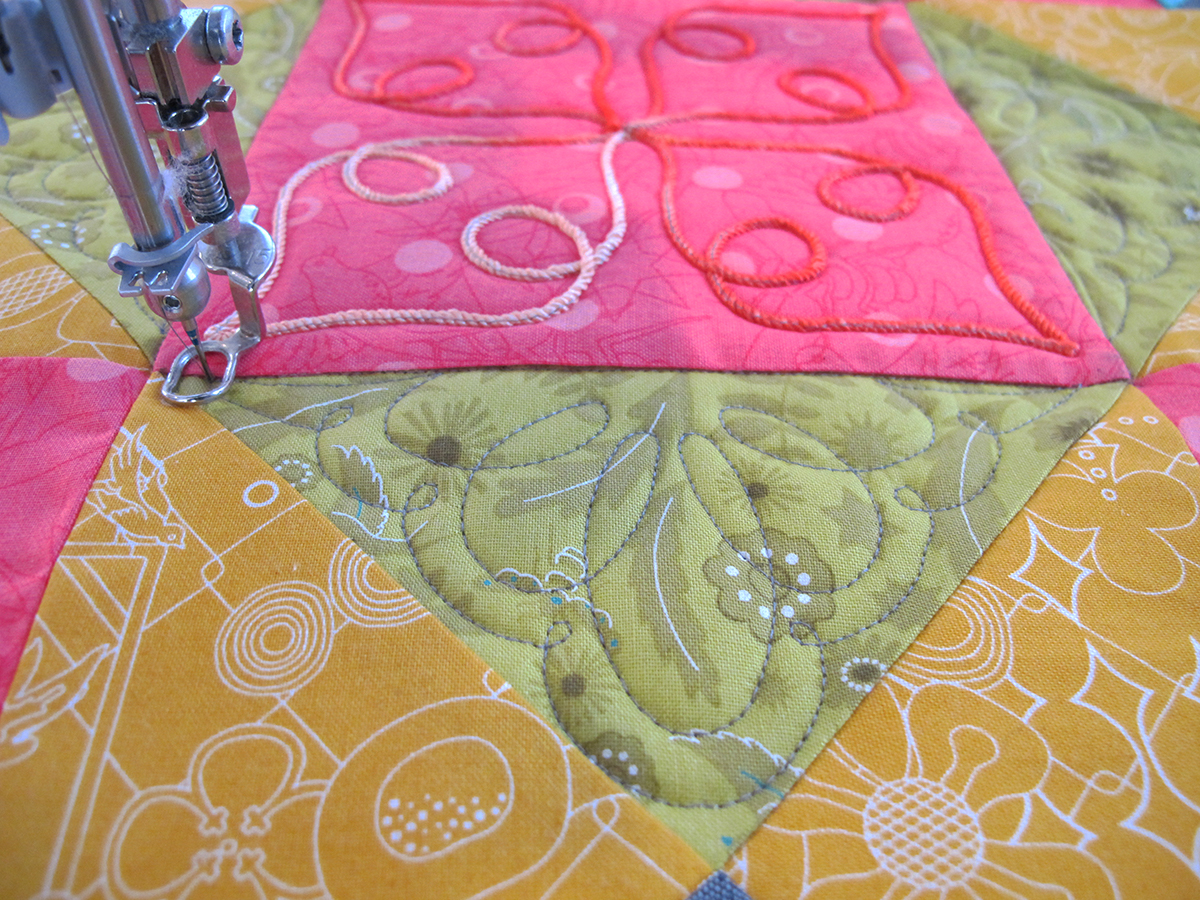quilting the rest of the block