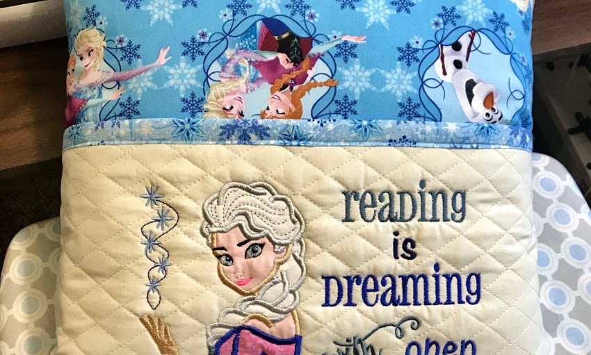 I make reading pillows to donate to children WeAllSew