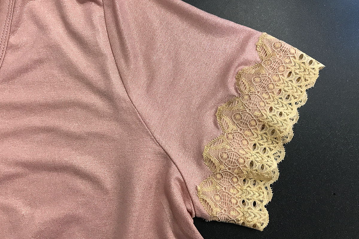 Adding lace to a t-shirt