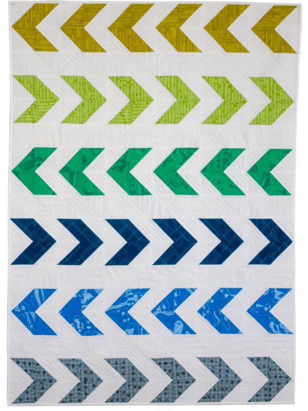 Arrow Baby Quilt with half-square triangles by Lee Heinrich