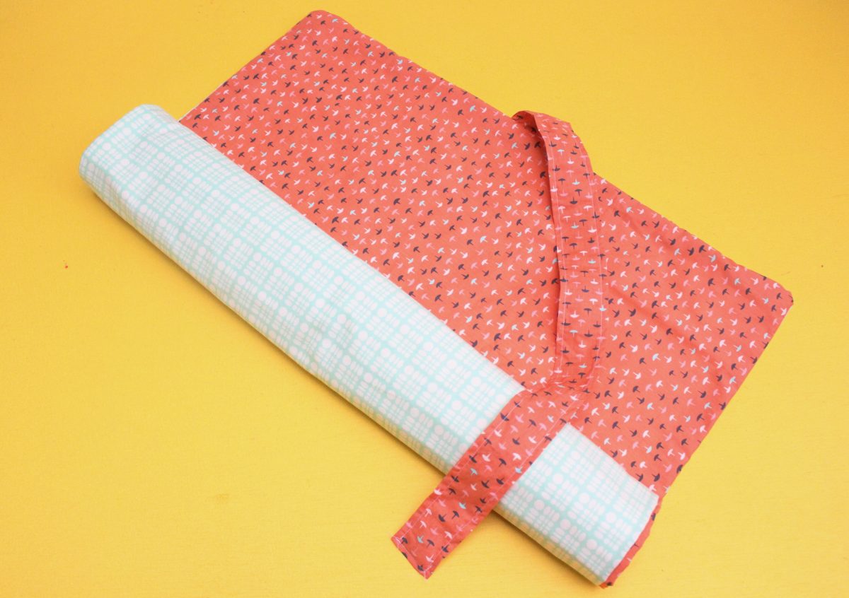 DIY reversible roll up baby changing pad