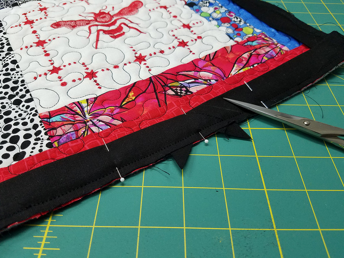 Quilted Tray - trim corners