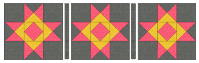Seam the 1 1/4” x 12 ½” strips between the Block 5 blocks