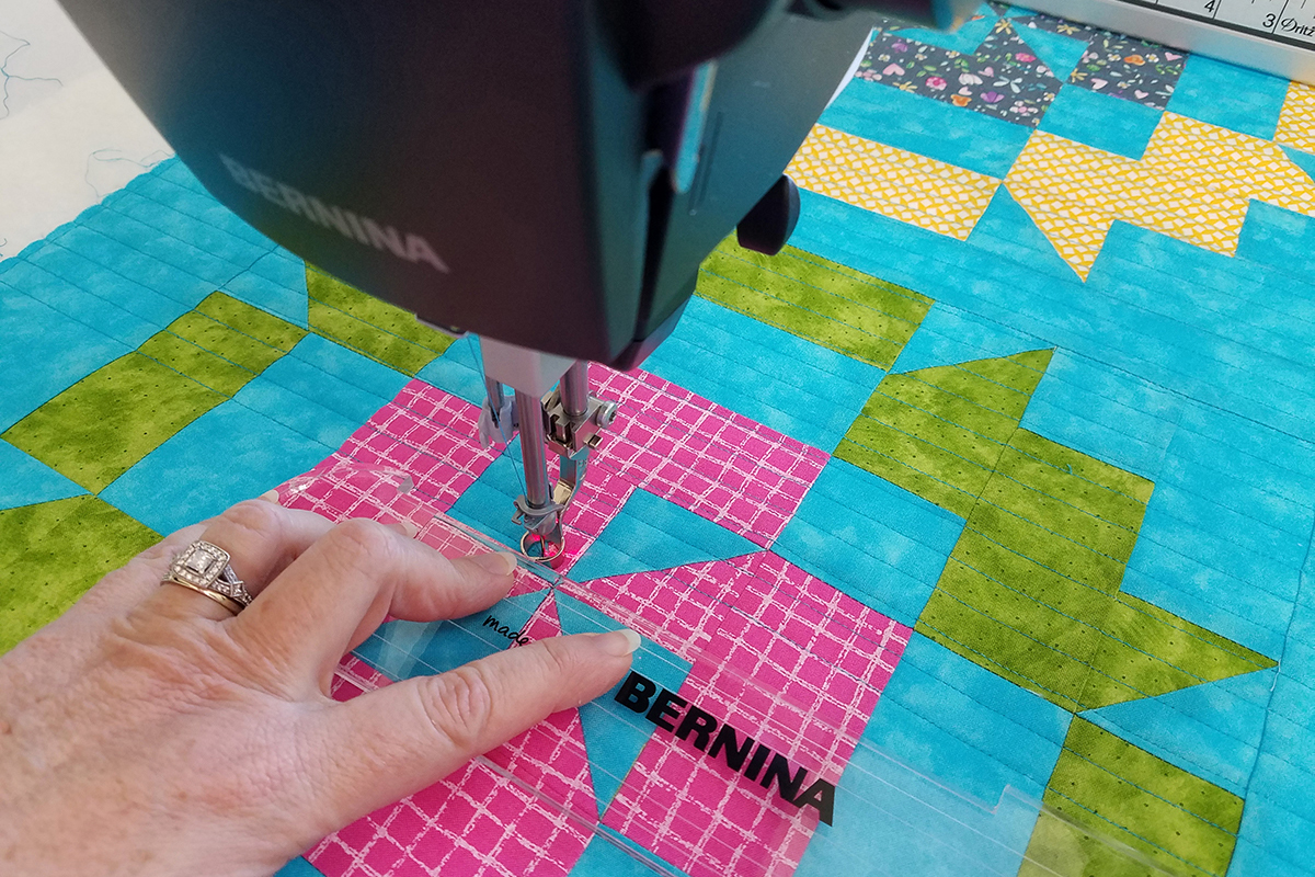 Straight Line Quilting with Q-matic, rulerwork