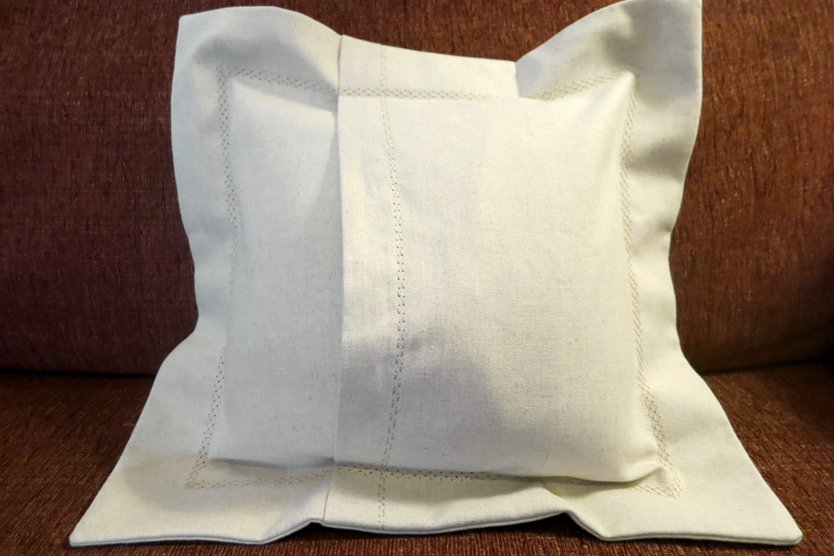 Embroidered Hemstitch Pillow - pillow back