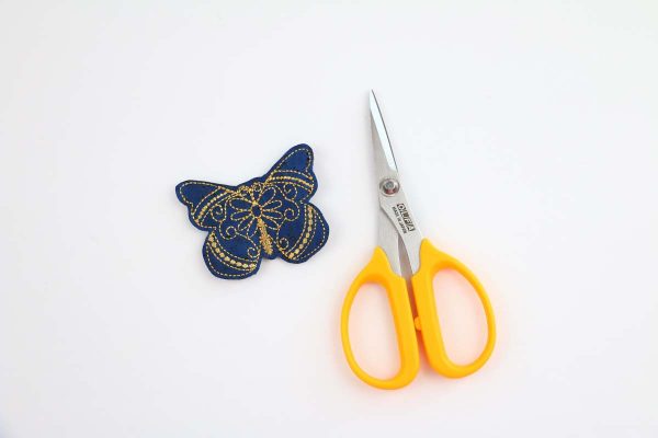 In the Hoop Cork Butterfly Necklace - Remove Stabilizer and Cut around stitching