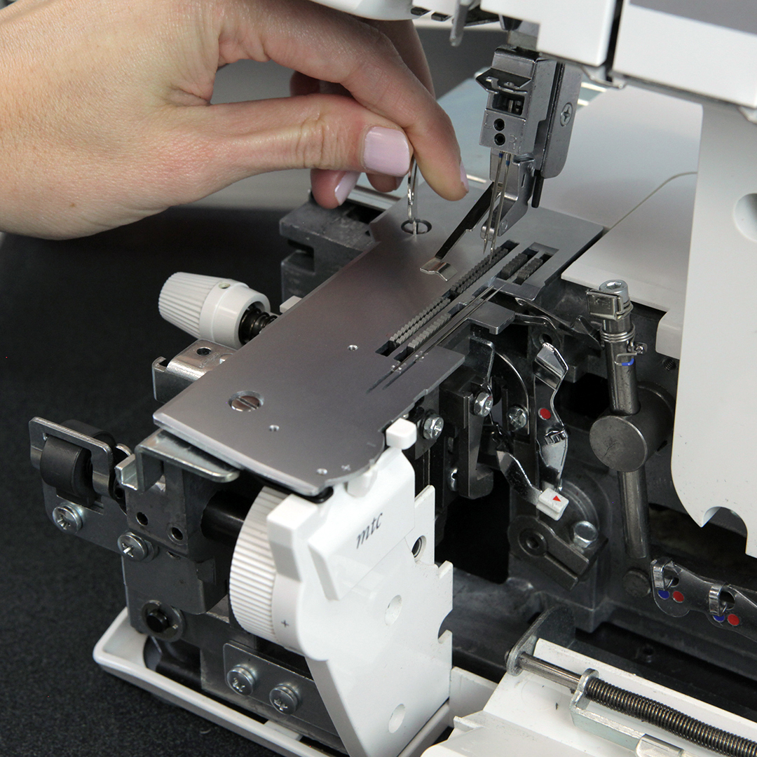 Overlocker Care Cleaning - remove stitch plate