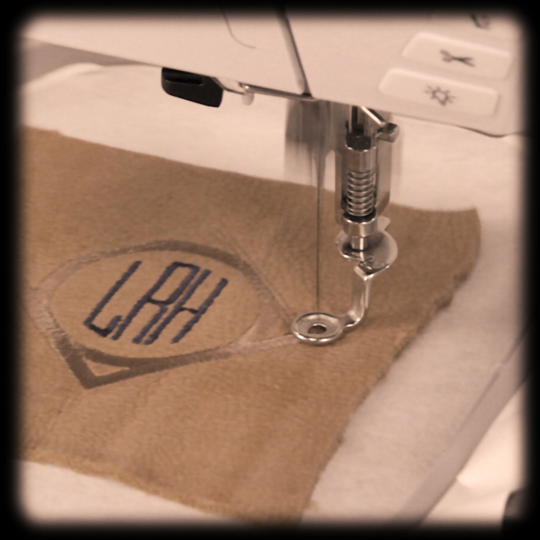 Leather Monogram Patch, stitch out