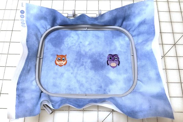 Owl Embroidered Sleep Mask - stitched out