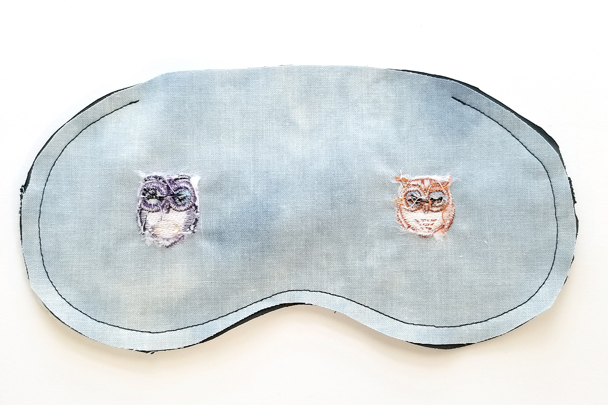 Owl Embroidered Sleep Mask - seamed