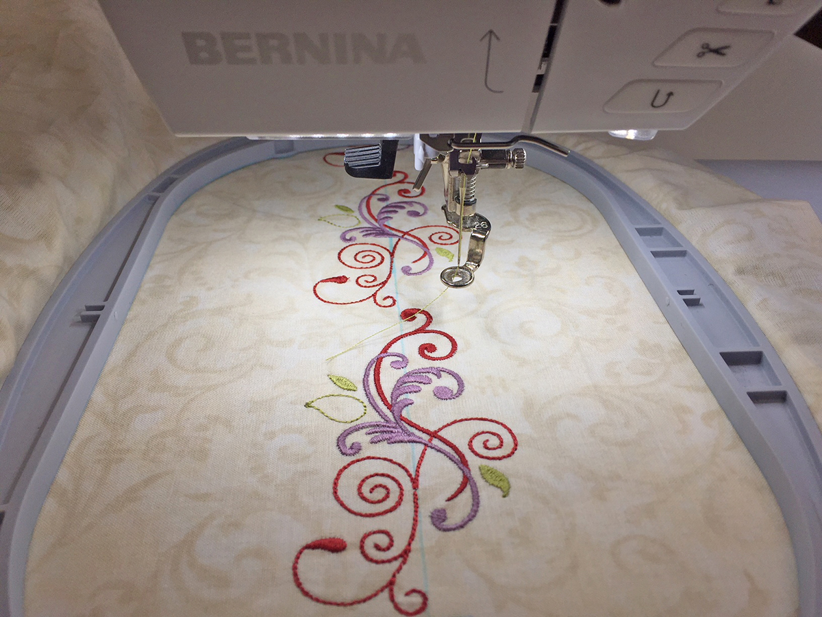 Design Positioning in Machine Embroidery - 2nd Stitched