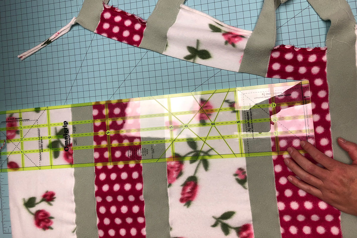 Scrappy Fleece Blanket Tutorial WeAllSew