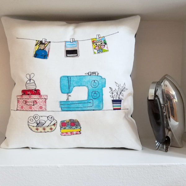 Diary in Stitches Pillow Cover