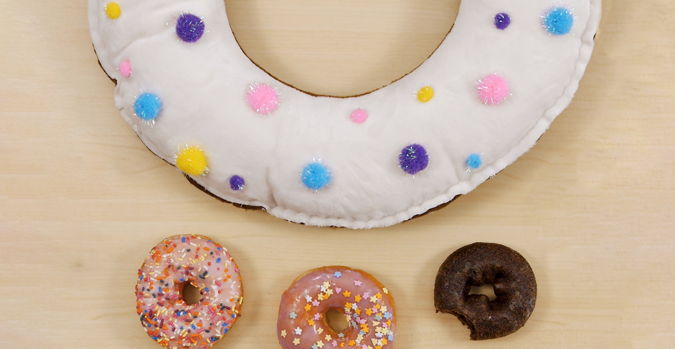 sprinkle donut pillow