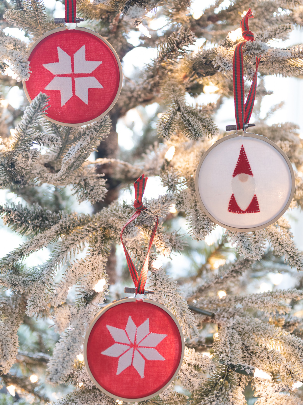 Simple DIY Scandinavian Christmas Ornaments Using Fabric