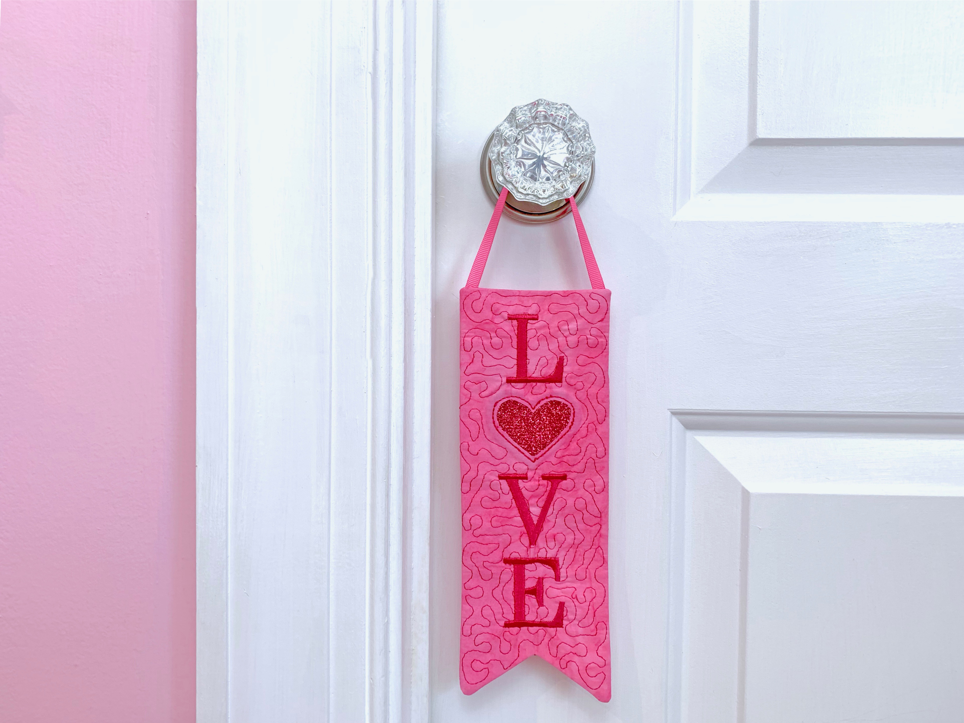 Embroidered Door Knob Banner for Valentine's Day
