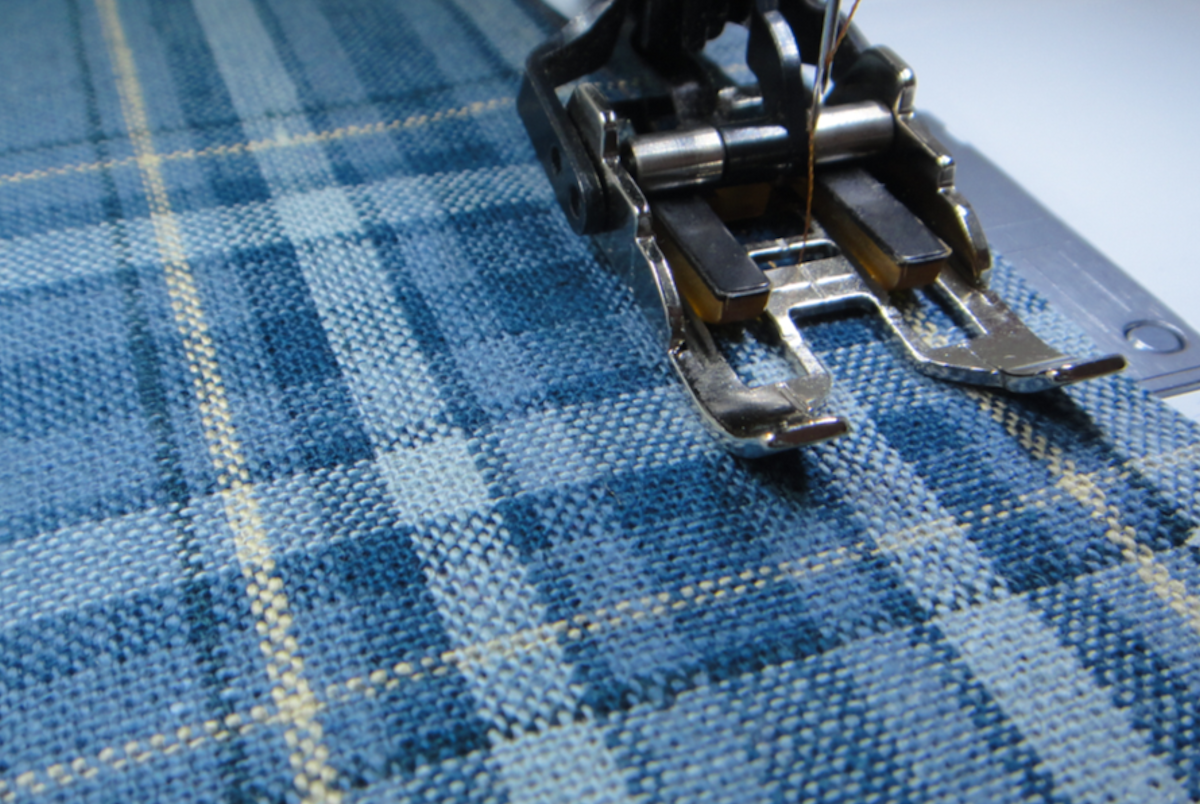 walking foot with plaid fabric