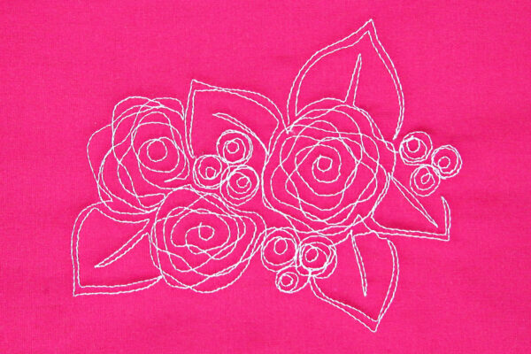 Free-motion quilting Nora's Rose