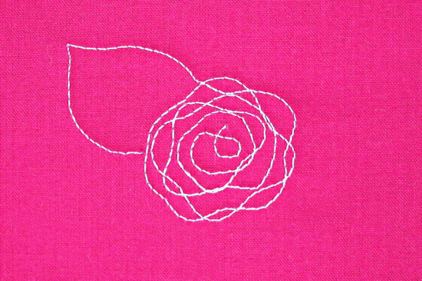 Free-motion quilting Nora's Rose