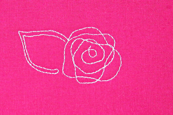 Free-motion quilting Nora's Rose
