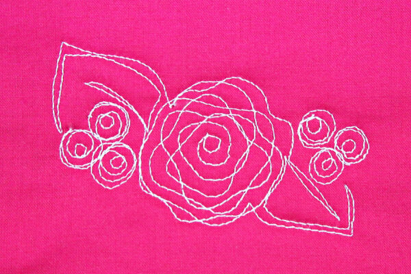 Free-motion quilting Nora's Rose