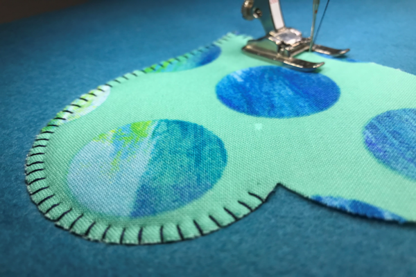 stitching a heart applique