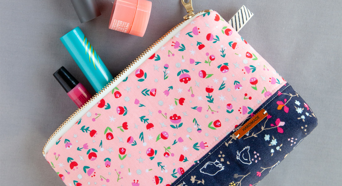 DIY Cosmetic Zipper Pouch tutorial at WeAllSew