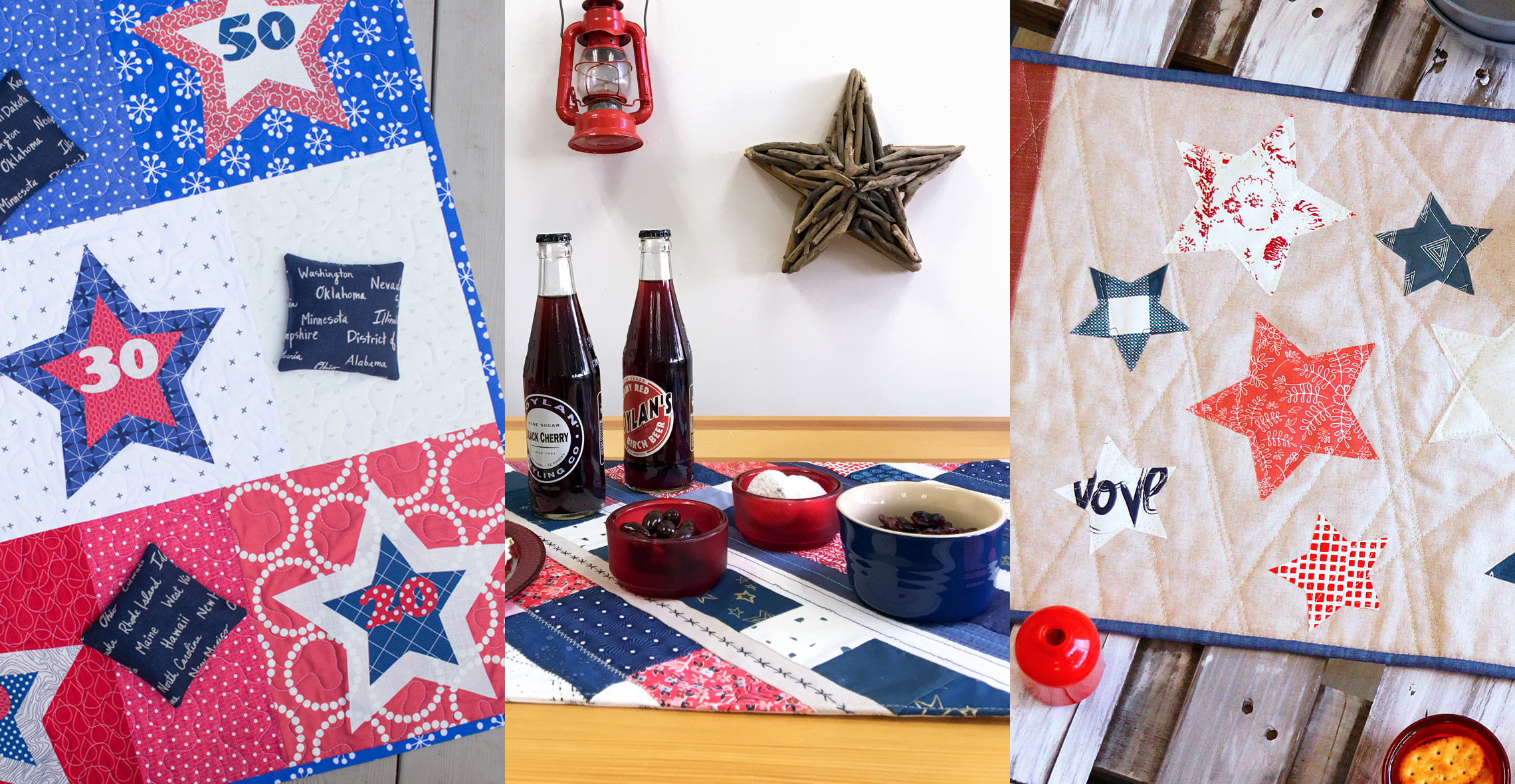 Red, white, and blue sewing projects from WeAllSew