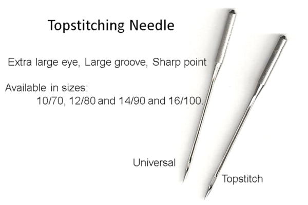 topstitching needle vs. Universal needle