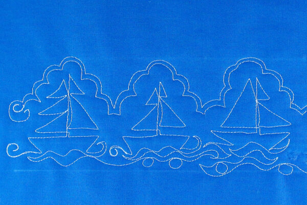 Free-motion Quilting Sailboats