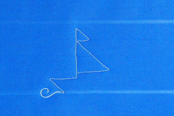 Free-motion Quilting Sailboats - create the sail