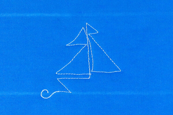 Free-motion Quilting Sailboats - create the second sail