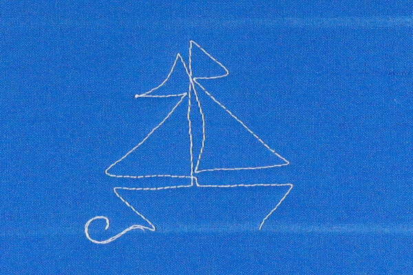 Free-motion Quilting Sailboats - create the front of the sailboat