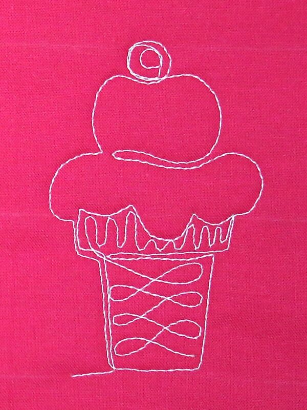 Free-motion Quilting Ice Cream Cones - step seven