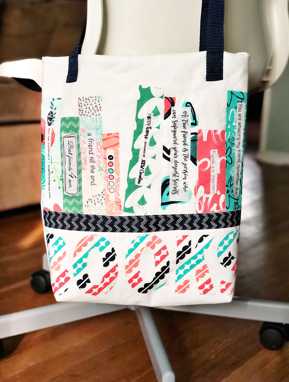 Library Book Tote and Pencil Case: Finished piece