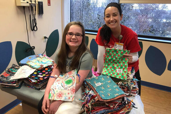 Macy Nunan Sewed Beads of Courage bead bags for donation 