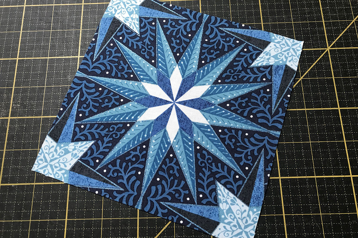 Fussy-cut stars from my Celestial Lights Star print from Fabric D