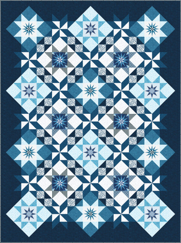 Stardust Quilt - dark blue