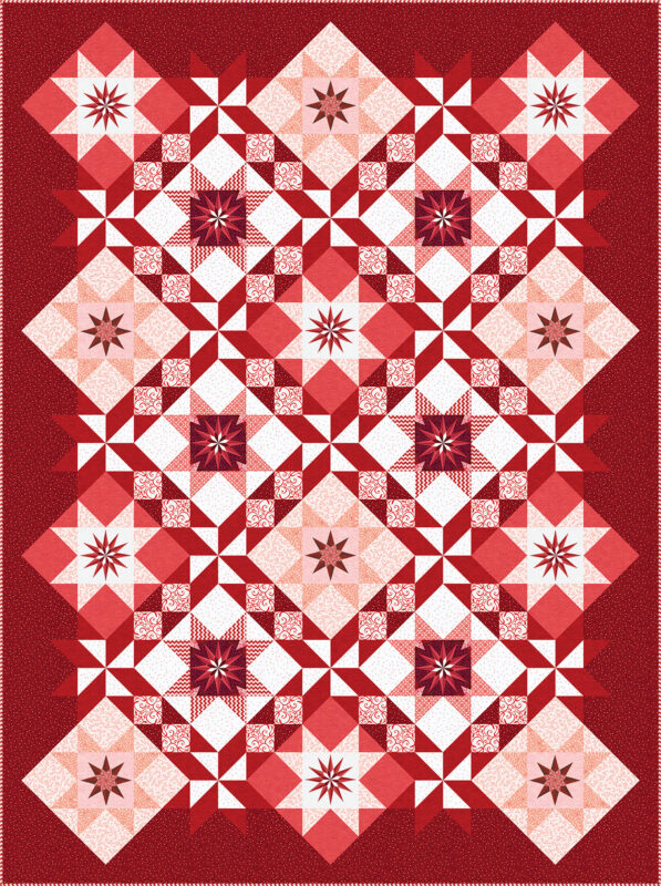 Stardust Quilt - dark red