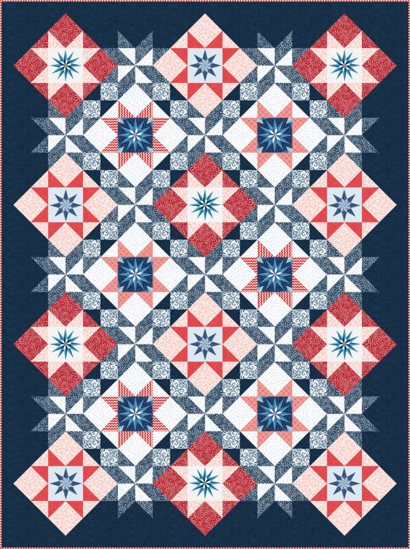 Stardust Quilt - red and blue