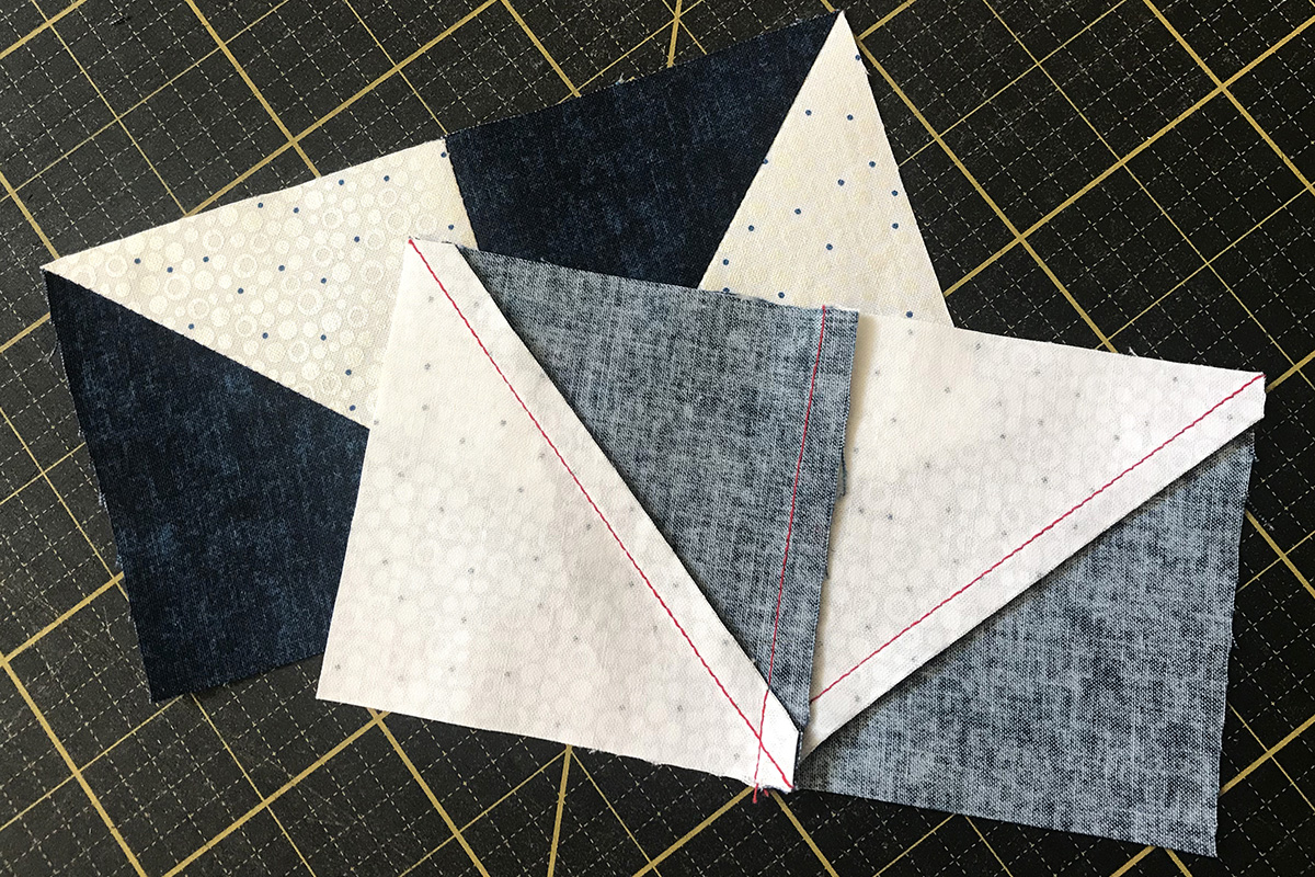 Stardust Quilt-along - seam allowances nest through the fabric
