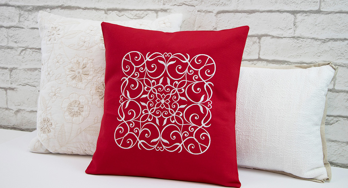 Wrought Iron Embroidered Pillow