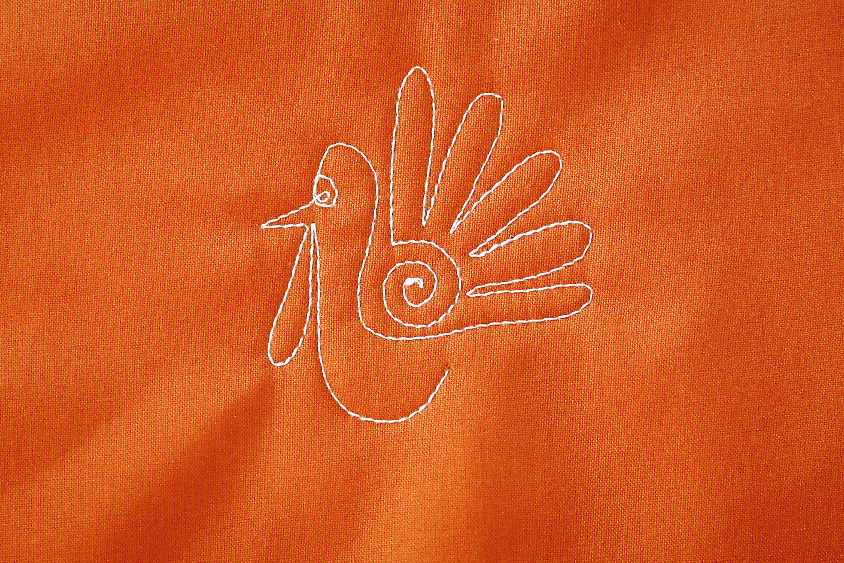 How to free-motion quilt a turkey step six